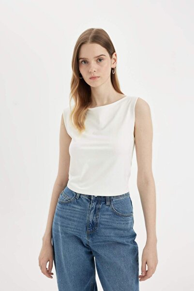 DeFacto Figurbetontes Kurzarm-T-Shirt D3470AX24HS