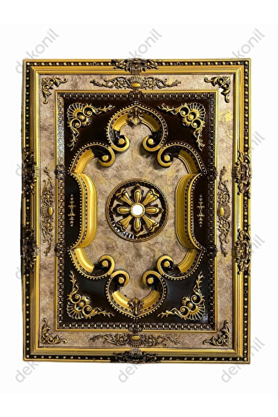 Dekonil Eskitme Altın Dikdörtgen Saray Tavan 90*120 Cm