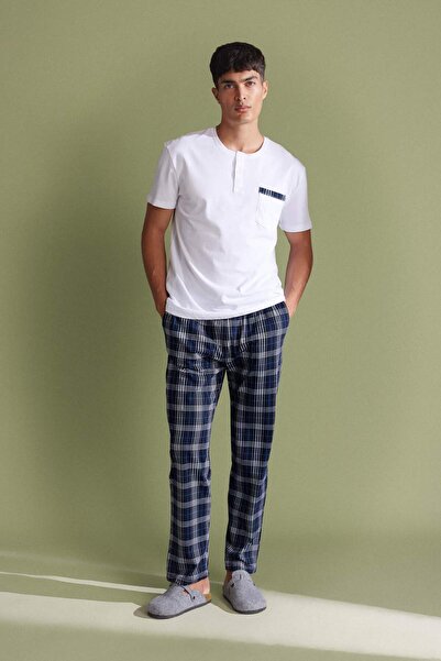 DeFacto Regular Fit Kısa Kollu Pijama Takımı C2867AX24SM