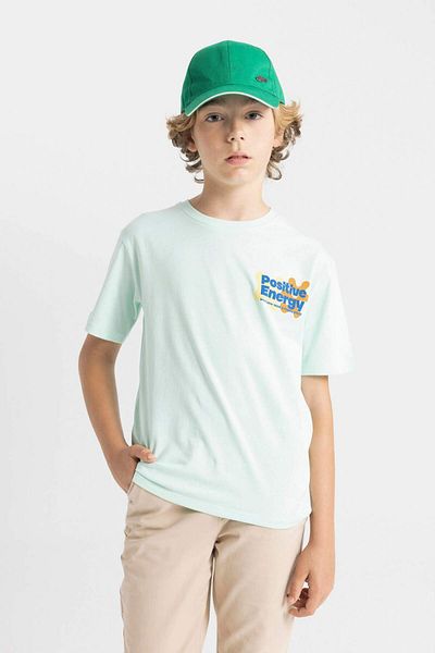 DeFacto Boy's Crew Neck Printed Short Sleeve T-Shirt C4661A824Hs