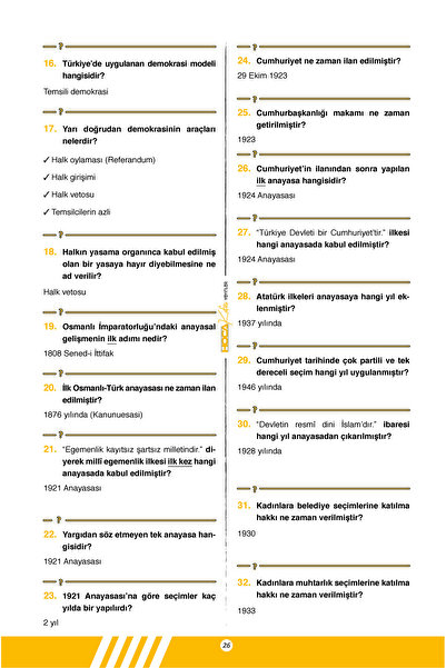 Hoca Kafası Yayınları 2026 KPSS Pratiko / Vatandaşlık/ Soru - Cevap