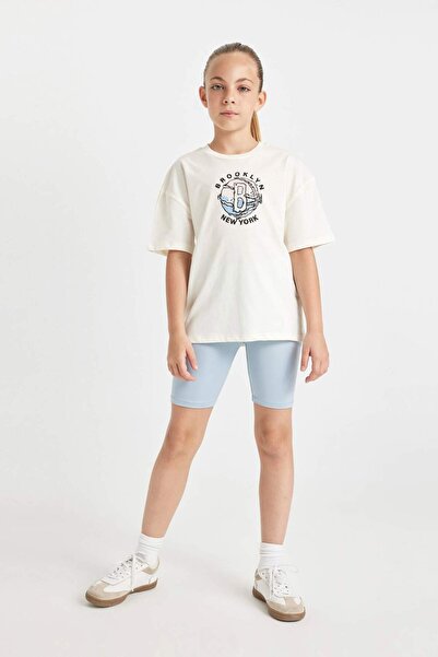 DeFacto Girls Nba Brooklyn Nets Relax Fit Crew Neck Short Sleeve T-Shirt C5776A824Sm