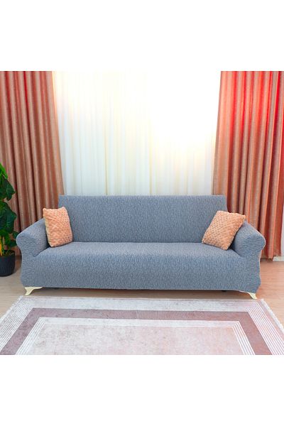 elgeyar Flexible Jacquard 3 Seater Sofa - Bar Pattern, Skirtless, Sofa and Sofa Bed Cover