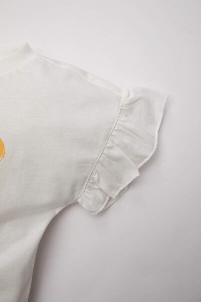 DeFacto Κοντομάνικο μπλουζάκι με λαιμόκοψη για κοριτσάκι D0859A524SM