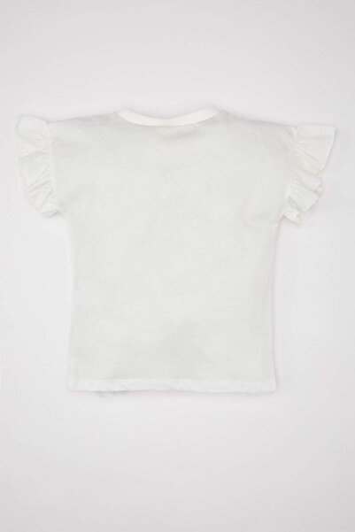 DeFacto Κοντομάνικο μπλουζάκι με λαιμόκοψη για κοριτσάκι D0859A524SM