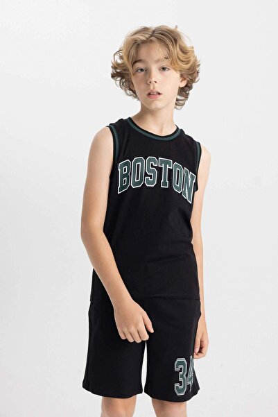 DeFacto Printed Athlete and Shorts 2 Piece Set for Boys - C2185a8bk81mc