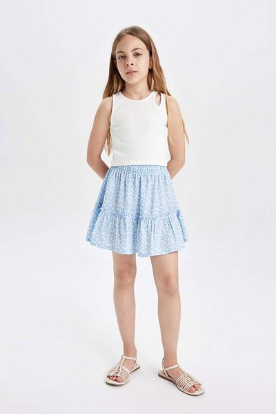 DeFacto Viscose Girl's Skirt - Floral Pattern, B4459A824SM
