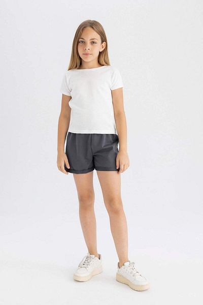 DeFacto Girl's Printed Elastic Waist Shorts D0905A824Hs