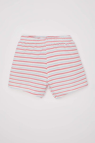 DeFacto Kız Bebek 4lü Pijama Takımı Baskılı Kısa Kollu Penye Üst Şort C3485A524HS