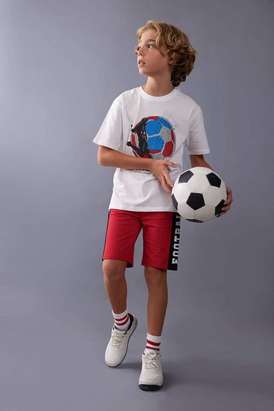 DeFacto Boy's Short Sleeve Crew Neck T-Shirt - C6501A824HS