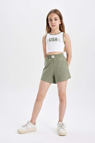 DeFacto Set de 2 bucăți pentru fete, camisole cu decolteu, pantaloni scurți c...