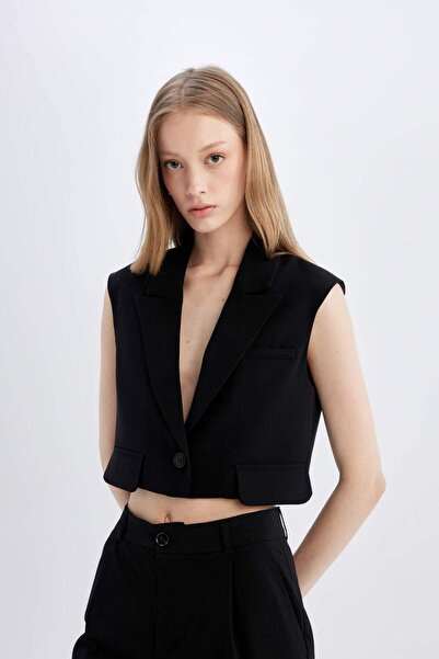 DeFacto Crop Blazer Yelek D1199AX24SM