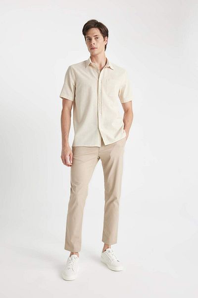 DeFacto Regular Fit Regular Cut Summer Twill Chino Canvas Trousers with Pockets Straight Leg D1779Ax24Sp