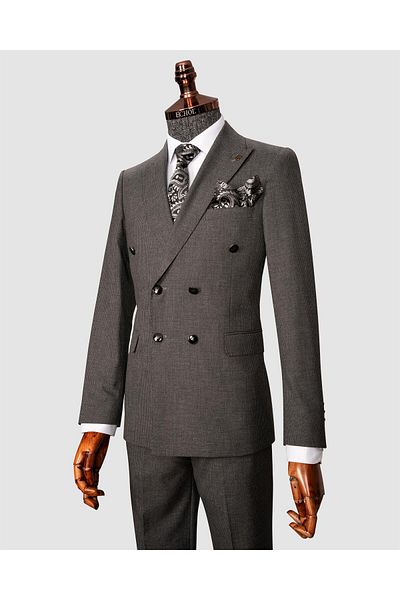 echol Ech. 513 Pinstripe Double Breasted Suit