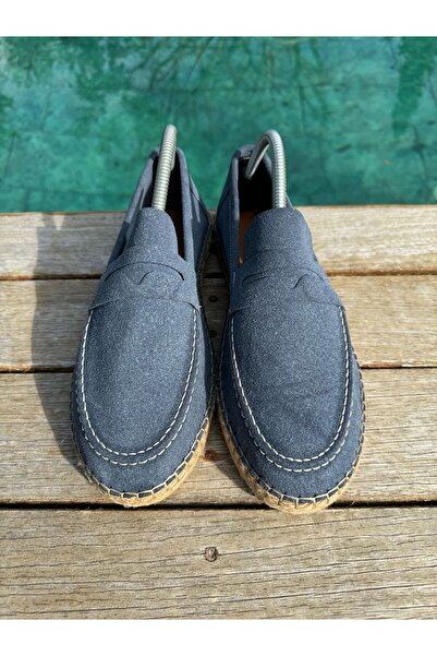 by selvi Lukka Shoes Лотос Чоловічі шкіряні сині мокасини Espadril