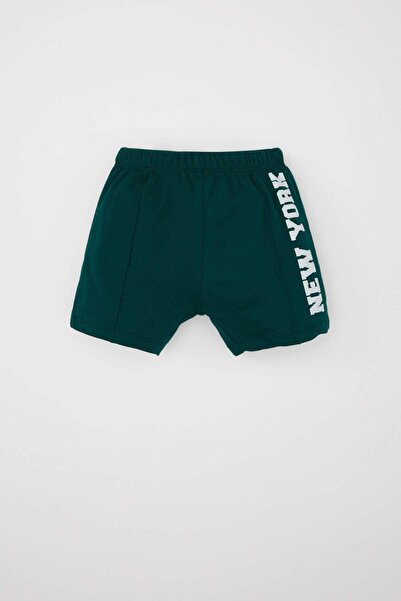 DeFacto Baby Boy 2 τμχ Σετ εμπριμέ κοντομάνικο μπλουζάκι με ελαστικό σορτς μέσης κάτω C6011A524SM