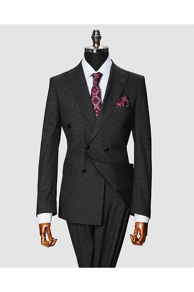 echol Ech. 513 Pinstripe Double Breasted Suit