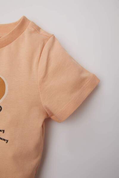 DeFacto Baby Boy Pajama Set Combed Cotton Printed Short Sleeve Top Shorts C3534A524Hs