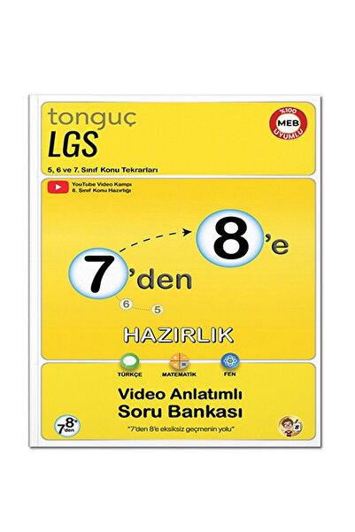 Tonguç Yayınları 7'den 8'e Hazırlık Kitabı Türkçe Matematik Fen Bilimleri