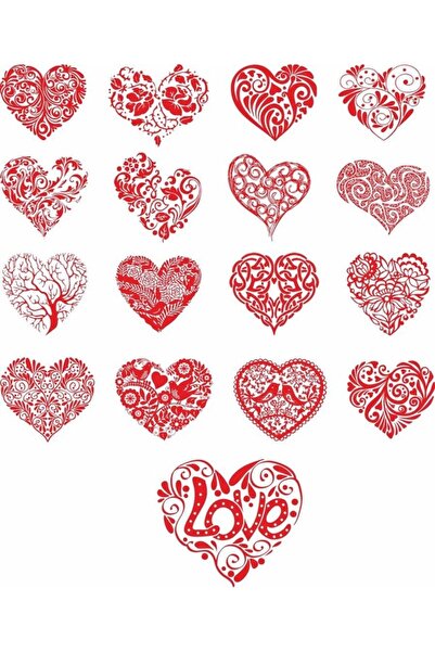 Reysa Tasarım مجموعة ملصقات قلب الحب مكونة من 21 قطعة للهاتف والكمبيوتر اللوح...