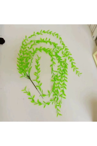 tml temalife Ağlayan Söğüt Ağacı Dalı Dekoratif Yeşil Yapraklı Yapay Salkım Çiçek ( 6’Lı Salkim 100 CM)