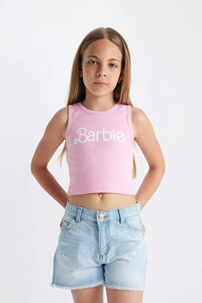 DeFacto Kız Çocuk Barbie Bisiklet Yaka Atlet C5952A824HS