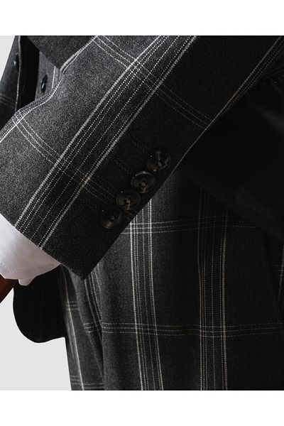 echol Ech. 1113 Plaid Vest Suit