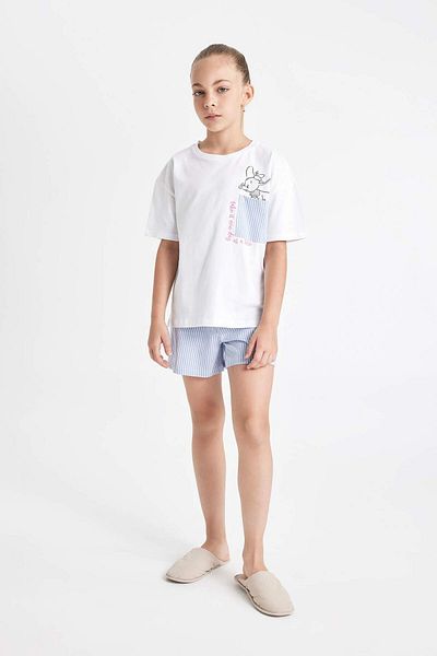 DeFacto Girls Disney Dumbo Pajamas Set Short Sleeve Top Shorts C8518A824Sm
