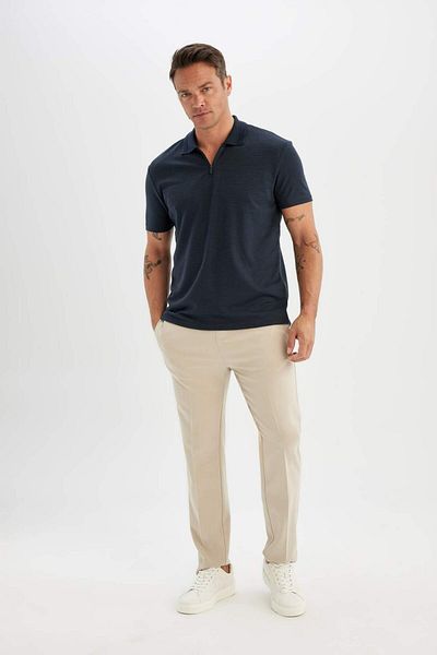 DeFacto New Regular Fit Zipper Short Sleeve Polo Basic T-Shirt C5586Ax24Sm