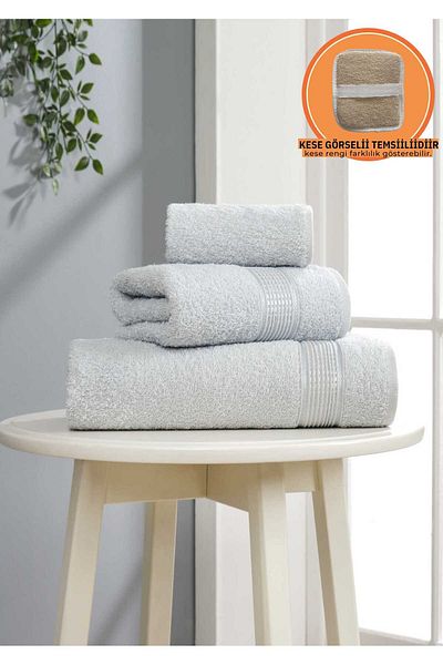 Rebeka Home Collection Ezgi White Towel Set of 3