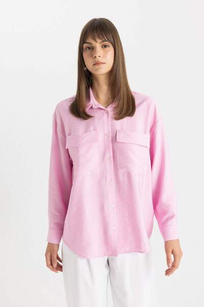 DeFacto Relax Fit Uzun Kollu Tesettür Gömlek Tunik C8671AX24SM