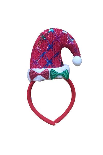 partidolu Cowl Hat Shaped Double Bow Plush New Year's Crown 1 Piece