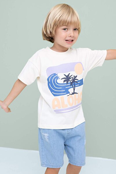 DeFacto Chlapecké tričko s krátkým rukávem s potiskem na dlani C9189A524SM