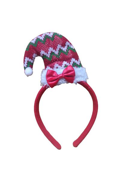 partidolu Hooded Hat Shaped Plush New Year's Crown with Single Bow 1 Piece