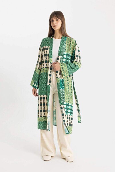 DeFacto Wygodne kimono wiskozowe o kroju - wzorzyste, C9688ax24sm