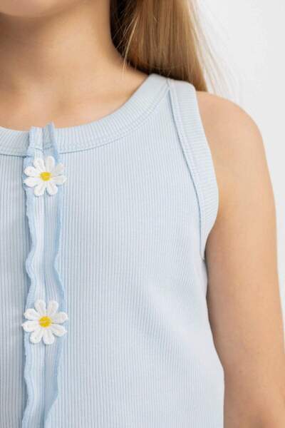 DeFacto Kız Çocuk Bisiklet Yaka Çiçekli Atlet C6629A824HS