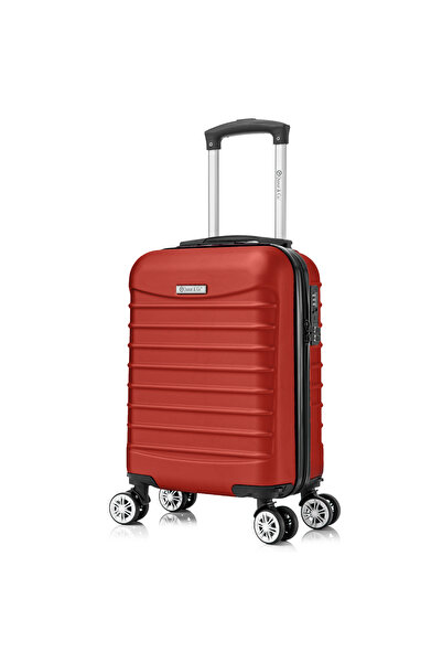 Quasar & Co. Line cabin trolley, 40x30x20cm, hand luggage trolley, cabin suitcase 4 wheels 360°, lock, ABS, Red