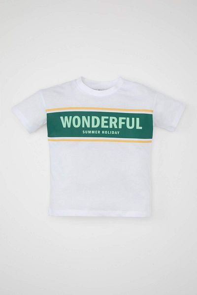 DeFacto Baby Boy Crew Neck Printed Short Sleeve T-Shirt C7848A524Sm