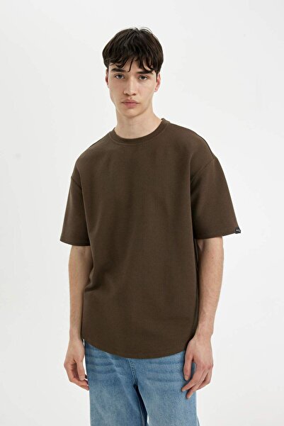 DeFacto Άνετο κοντομάνικο μπλουζάκι με λαιμόκοψη - Comfort Regular Fit B4443ax24sp