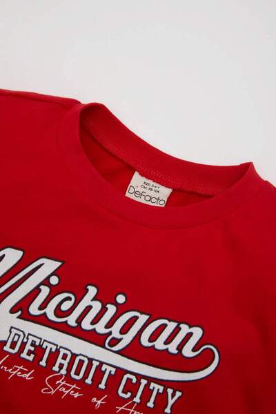 DeFacto Baby Boy Printed Short Sleeve T-Shirt Shorts Set of 2 C6088A524Sm