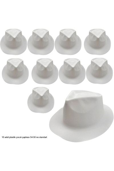 partidolu Pentru Spectacol Plastic Culoare Albă Pălărie Cowboy Fără șireturi Copii 10 Bucăți