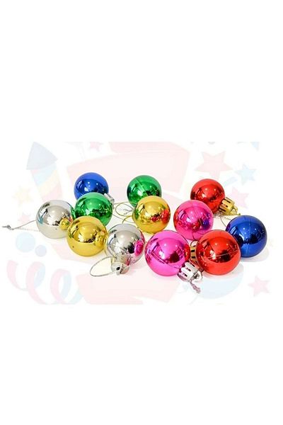 partidolu Ornament de brad de Crăciun de 3 cm de culori mixte Cici Ball 12 buc