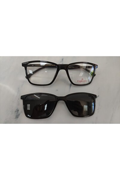 Target Tk304 C0101P 57Ekt Men's Polarized Clip-On Blue Light Protection Screen Glasses (Bright Black)