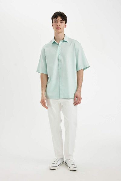 DeFacto Relax Fit Summer Basic Plain Short Sleeve Shirt C4316Ax24Sm
