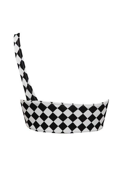 DeFacto Defactofit Sports Single Shoulder Checkerboard Pattern Bikini Top B6339Ax24Hs