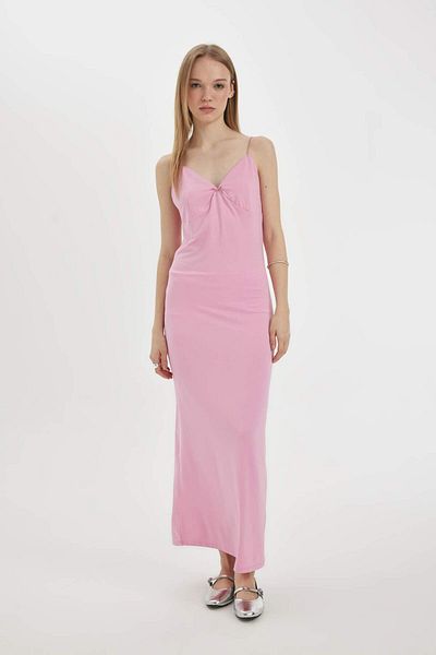 DeFacto Coool V-Neck Slim Fit Maxi Dress - Strappy D3608Ax24Sm