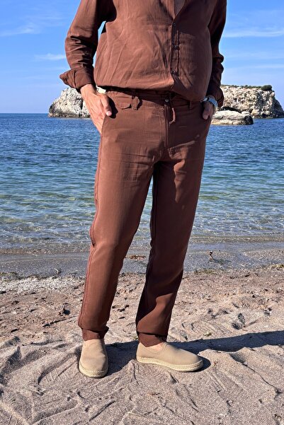 inpool Erkek, Yandan lastikli, Dökümlü, Liyosel, Regular fit, Old Money Culture Pantolon 304