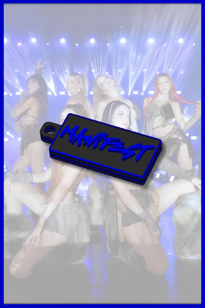 mmb Breloc din plastic dur cu tematică Manifestival, albastru – design specia...