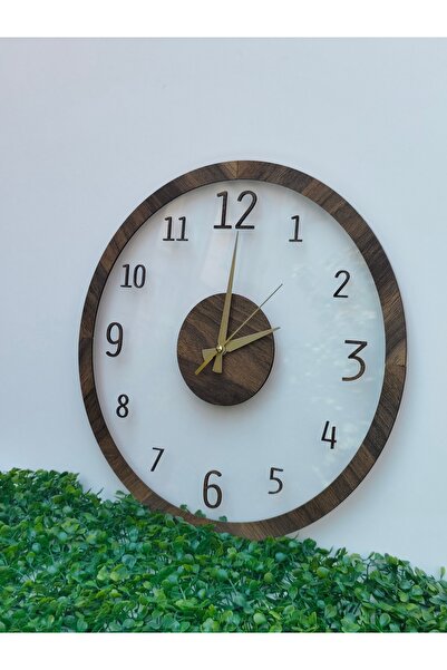 HARPİES Ahşap Detaylı Pleksi Duvar Saati | 40 cm | SA7003