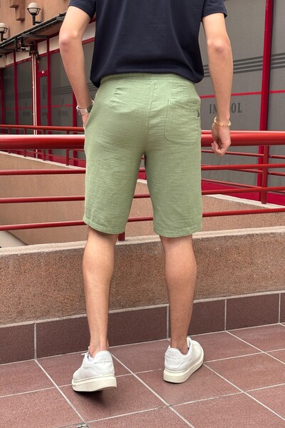 inpool Male, Elastic Waist, Regular Fit, Muslin Weaving, 100% Cotton, Summer Shorts-Bermuda 303